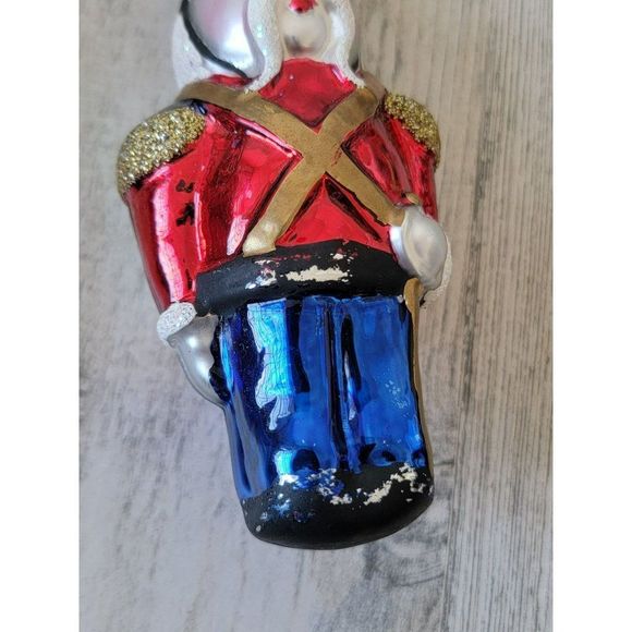 Poland Blown glass soldier Nutcracker backpack glitter ornament Xmas decor - Picture 2 of 11